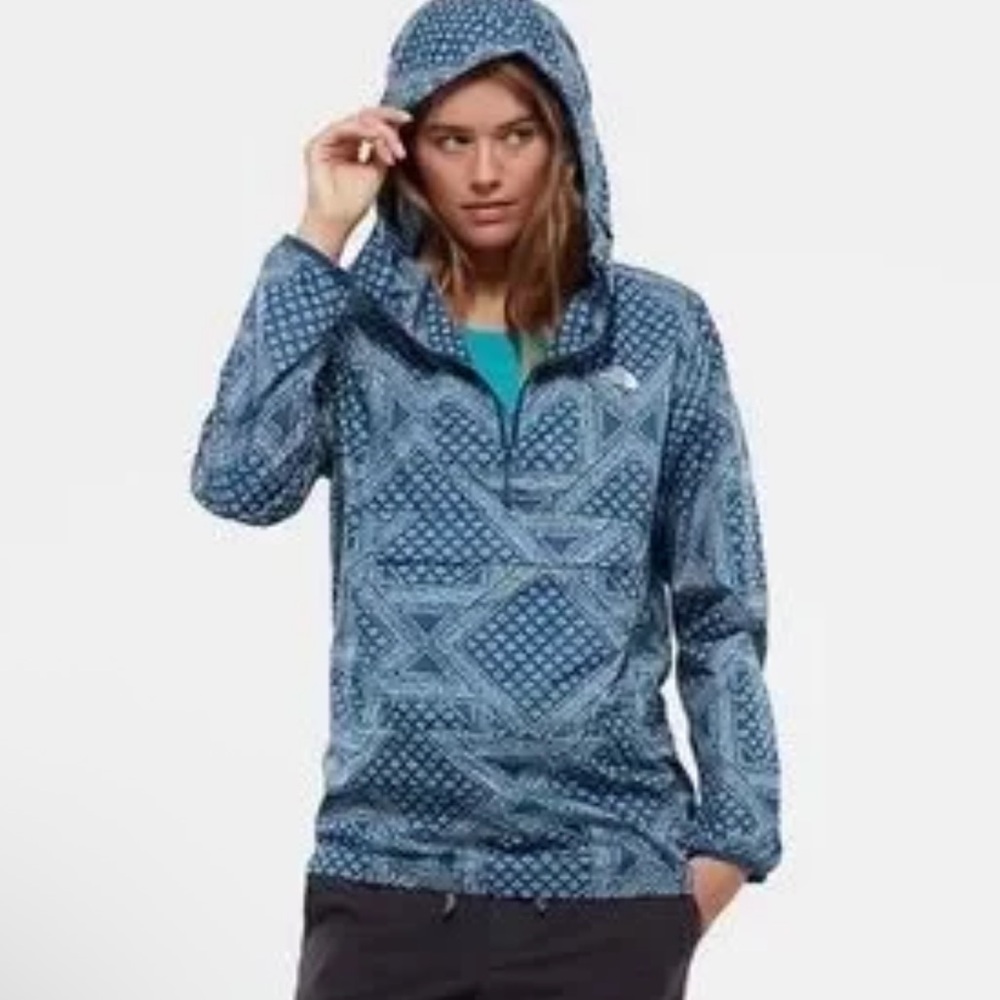 The North Face Blue and white bandana Patterned Anorack Jacket XL - Picture 3 of 15